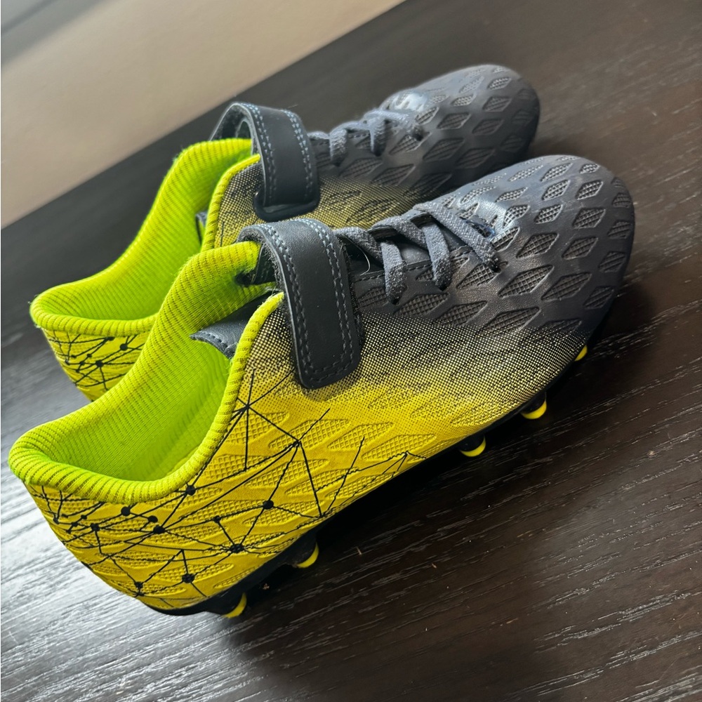 Kids Soccer Cleats - Black and Neon